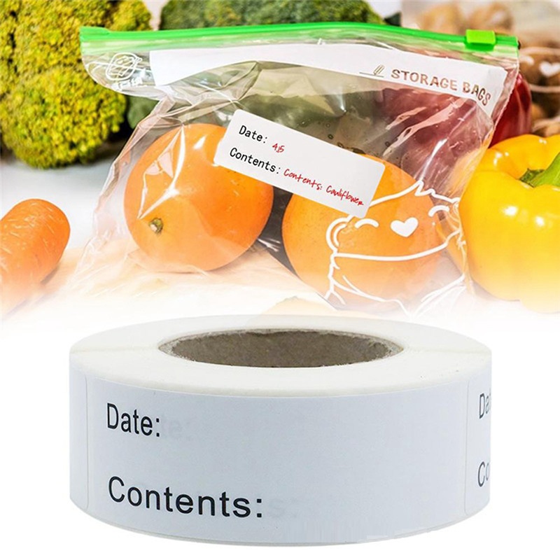 Food Storage Label - Self-กาวที่ถอดออกได้ฉลากเก็บอาหารกันน้ําวันที่เนื้อหาป้ายห้องครัวตู้เย็นเตือนป้ายเก็บอาหาร