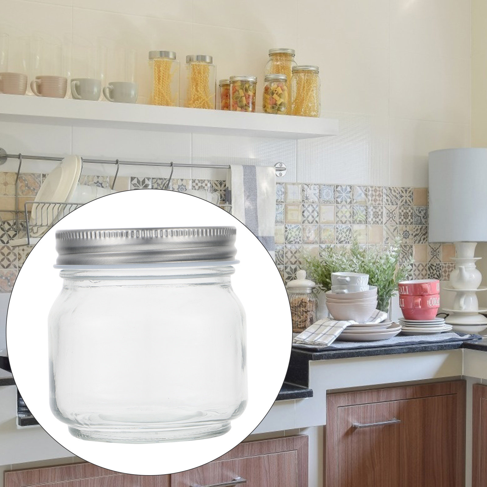 Food Storage Glass - ชุดโหลแก้วเมสัน 6 ชิ้น โหลเก็บอาหารแบบหนา โปร่งใส ปิดผนึกสนิท