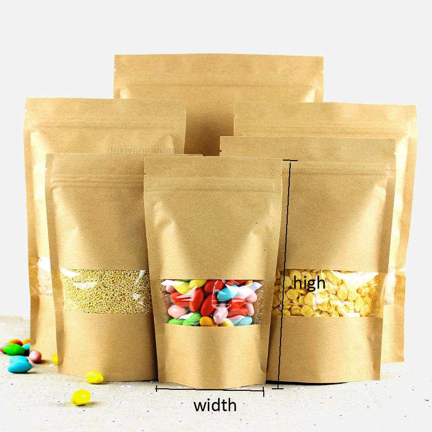 Zebra Food Storage - ถุงกระดาษคราฟท์แบบมีหน้าต่าง 50/100 ชิ้น ขนาด 13 แบบ