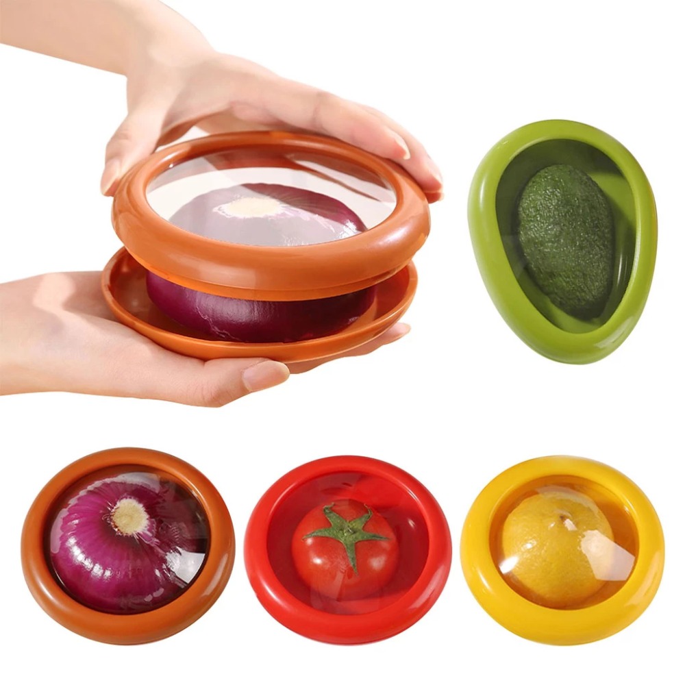 Food Storage Eco Friendly - กล่องเก็บอาหารแบบใสสำหรับรักษาความสดของอะโวคาโด หัวหอม มะเขือเทศ มะนาว ภาชนะเก็บอาหารแบบปิดผนึกสำหรับผลไม้ในครัว