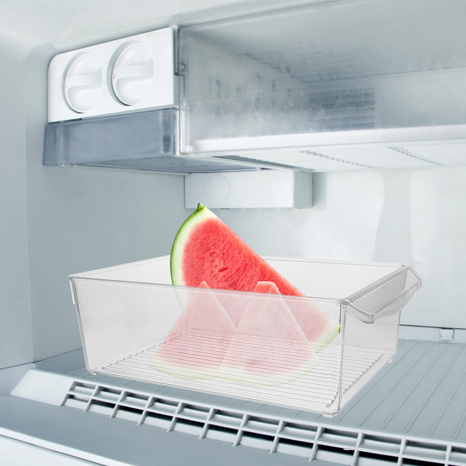 Food Storage Without Pantry - 1 ชิ้น กล่องถนอมอาหาร กล่องจัดระเบียบตู้เย็นในครัว กล่องเก็บของแบบใส ดึงออกได้