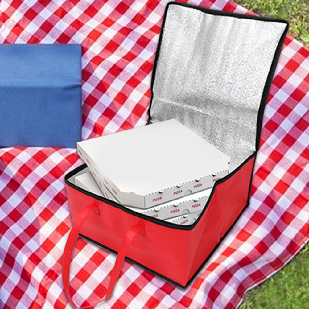 Portable Food Warmer - กระเป๋าใส่พิซซ่าแบบมีฉนวนกันความร้อน 2 ชิ้น กระเป๋าเก็บอุณหภูมิร้อนเย็น สำหรับส่งอาหาร จัดเลี้ยง