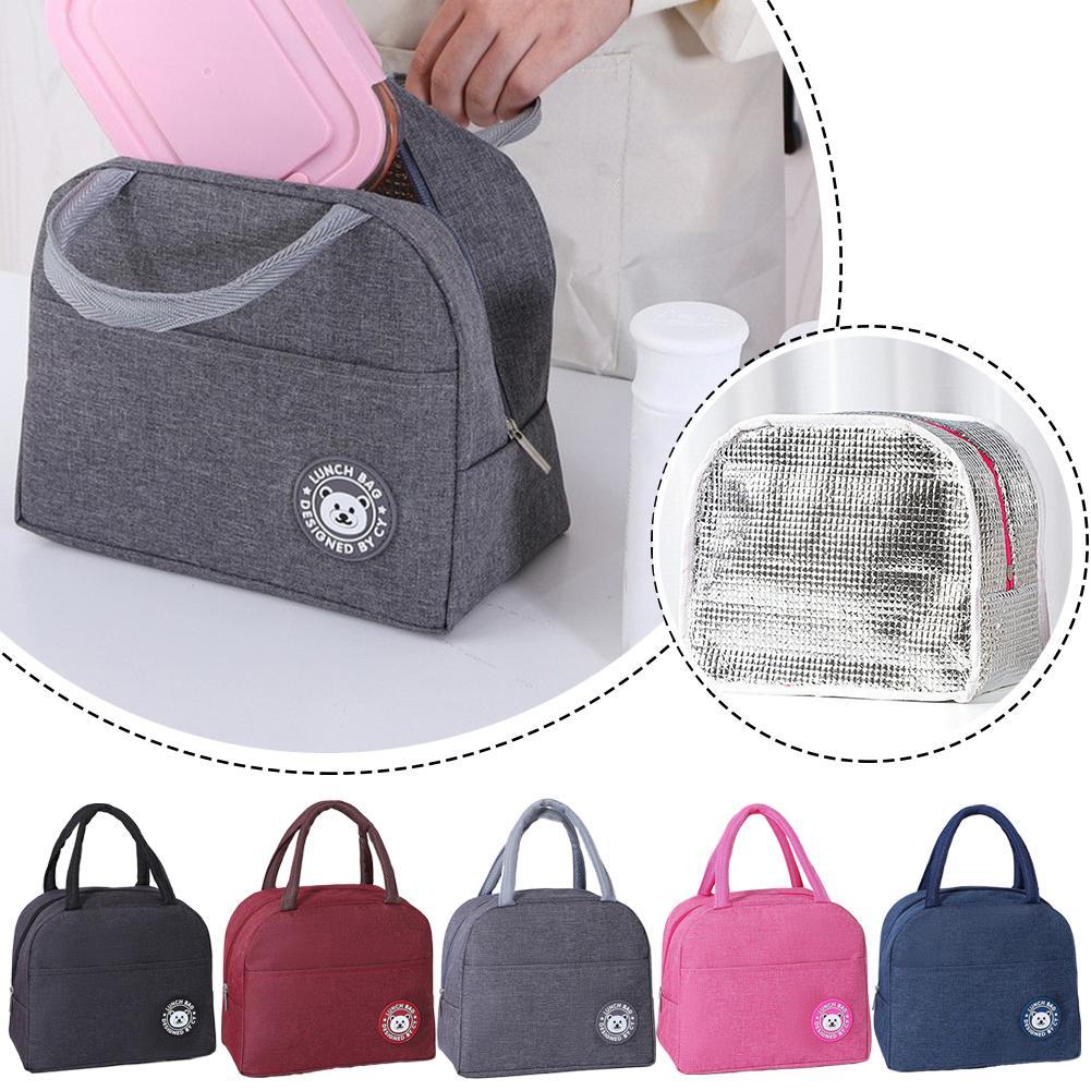 Food Storage In Cooler - ถุงอาหารกลางวันแบบมีฉนวน กระเป๋าเก็บความเย็นแบบพกพา กล่องเก็บความเย็นอลูมิเนียมฟอยล์กันน้ำ สำหรับนักเรียน ทำงาน ออฟฟิศ