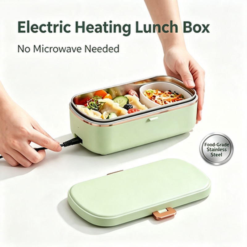 Portable Food Warmer - หม้อหุงต้มไฟฟ้าอเนกประสงค์ 900 มล. แบบพกพา พร้อมระบบทำความร้อนในตัว กล่องอุ่นอาหารเก็บความร้อนสำหรับใช้ในสำนักงาน