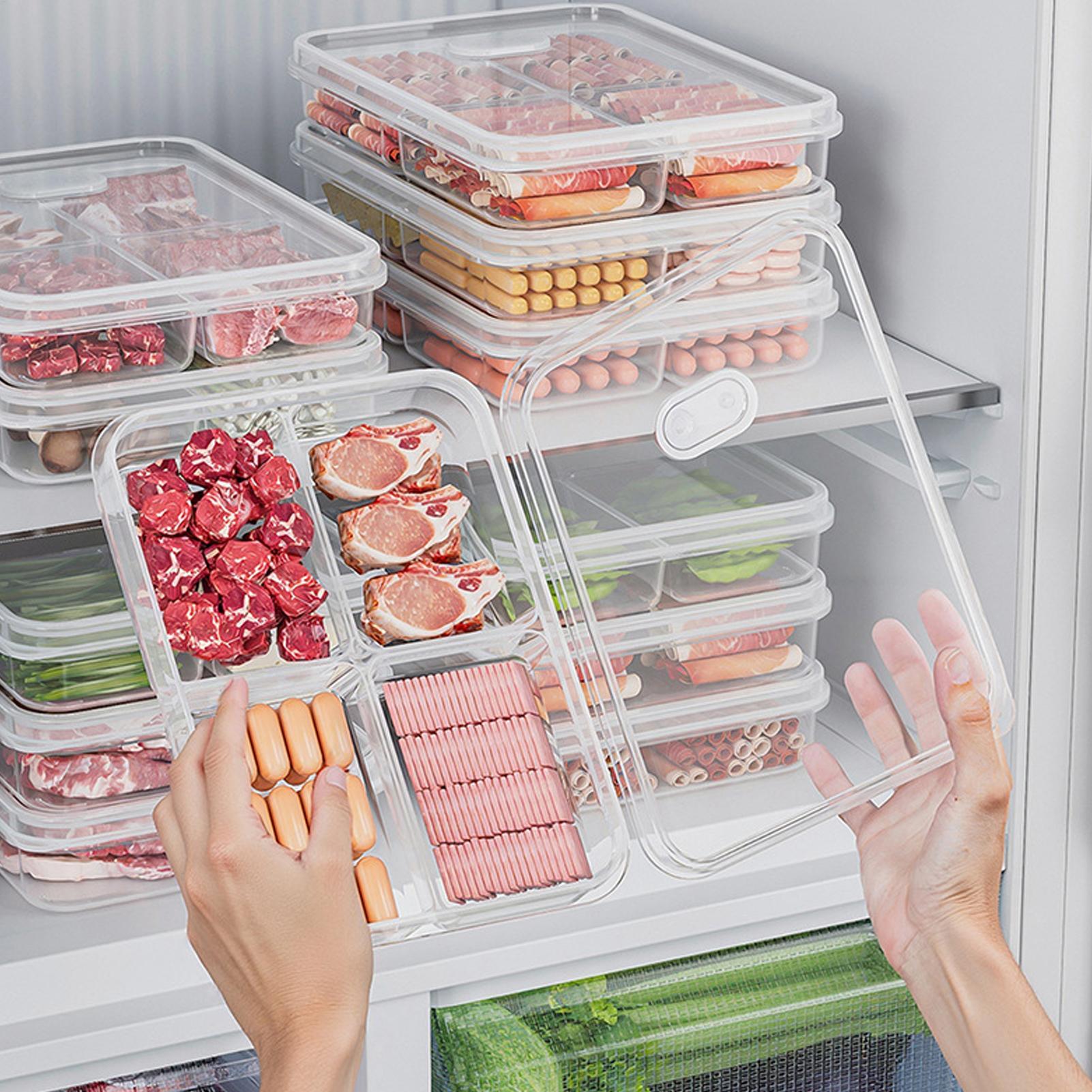 Food Storage Eco Friendly - กล่องเก็บของในตู้เย็น 1 ชิ้น กล่องเก็บเนื้อสัตว์และผักเพื่อรักษาความสด กล่องเก็บอาหารโปร่งใส กล่องจัดระเบียบในครัว
