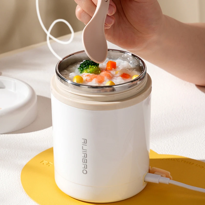 Portable Food Warmer - 600ML USB ไฟฟ้าความร้อนกล่องอาหารกลางวันแบบพกพาปิคนิคนมเครื่องดื่มอาหารเครื่องทําความร้อนสแตนเลสอุ่นอาหารคอนเทนเนอร์ 5V 12V 24V