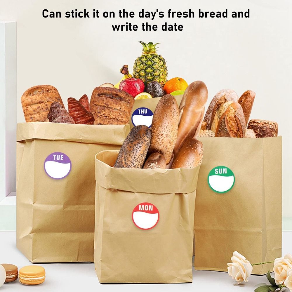 Food Storage Label - สติ๊กเกอร์กระดาษแบบใหม่ 500 ชิ้น สติ๊กเกอร์ติดวันที่แบบมีกาวในตัว ภาชนะบรรจุอาหารทรงกลม บรรจุภัณฑ์อาหาร
