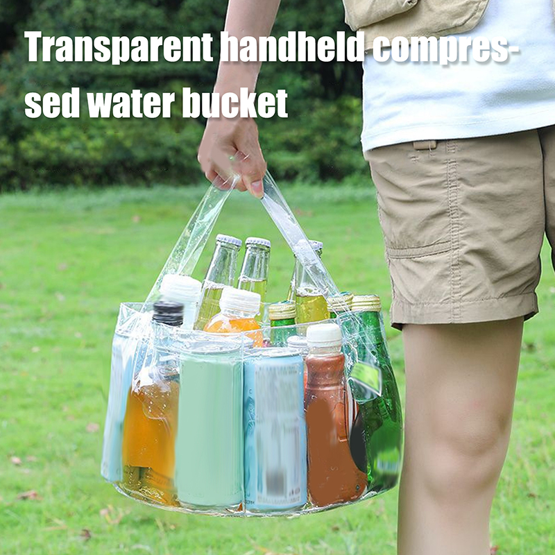 Food Storage Not Plastic - (Ce14) ถังใสแบบพับได้ ตะกร้าผลไม้สำหรับปิกนิก อ่างใส่ของใส ภาชนะเก็บอาหาร สำหรับตั้งแคมป์