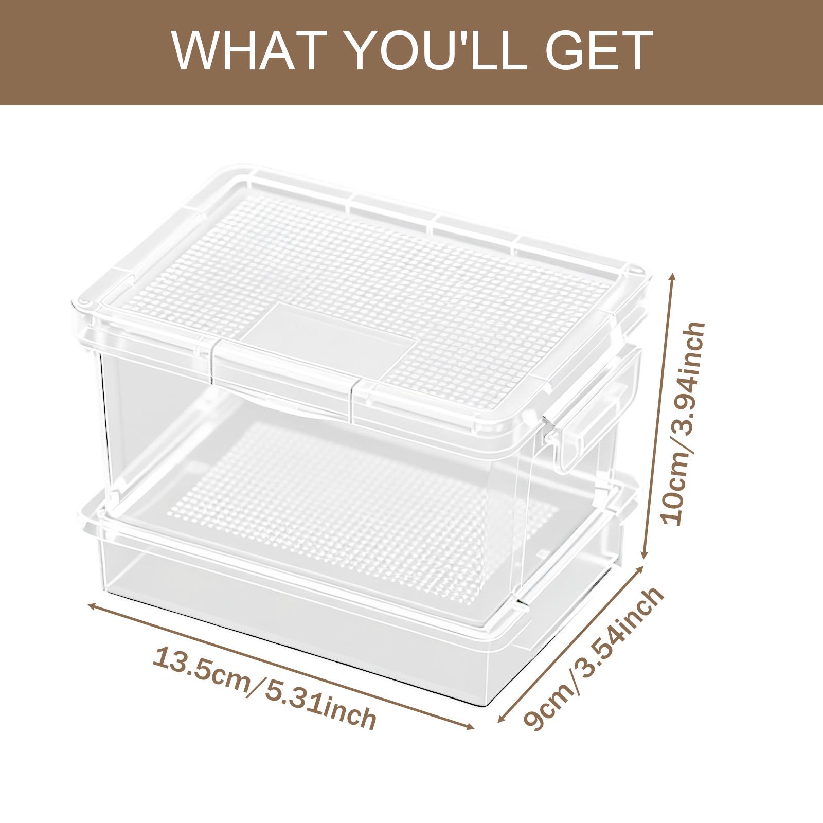 Food Storage Boxes - กล่องป้อนอาหารเต่าพลาสติก กล่องเพาะพันธุ์สัตว์เลื้อยคลาน กล่องเก็บอาหารสดสำหรับสัตว์เล็ก