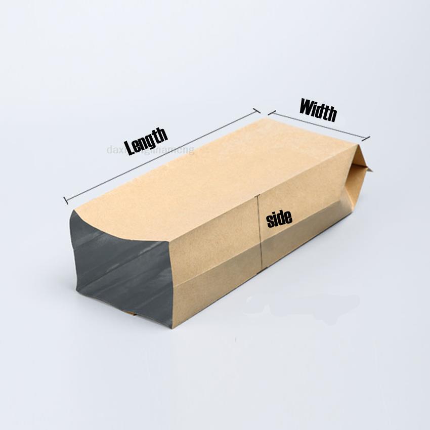 Zebra Food Storage - 100 ชิ้น/ล็อตความจุ 12g/15g/20g/30g/50g/100g กระดาษคราฟท์ Matte/ฟอยล์ออร์แกนกระเป๋าสเกสรชาเก็บซีลกระเป๋าผ้าฝ้ายบรรจุ
