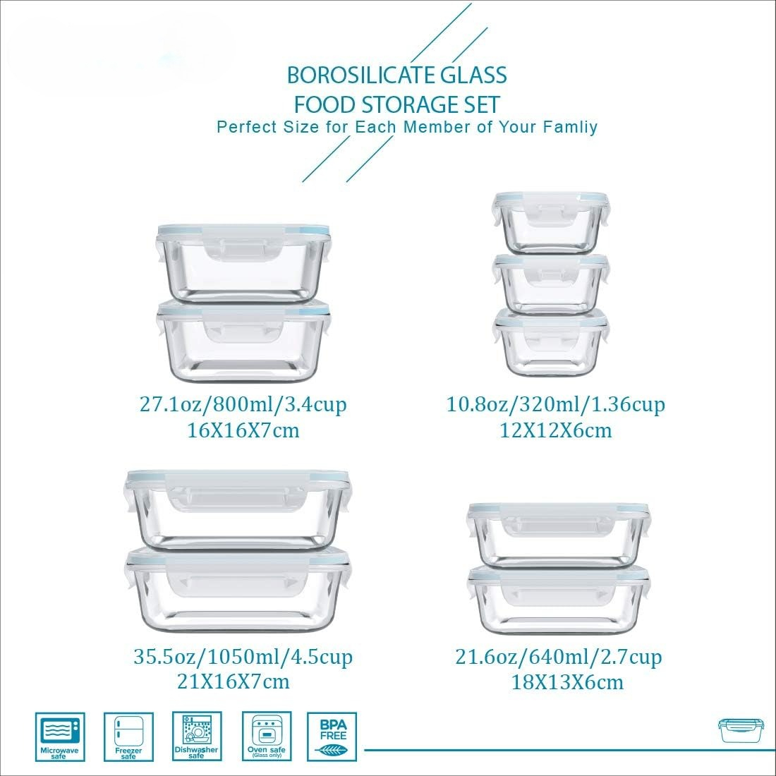 ชุดกล่องแก้วสำหรับเก็บอาหาร 18 - Food Storage Not Plastic บทวิจารณ์และราคา