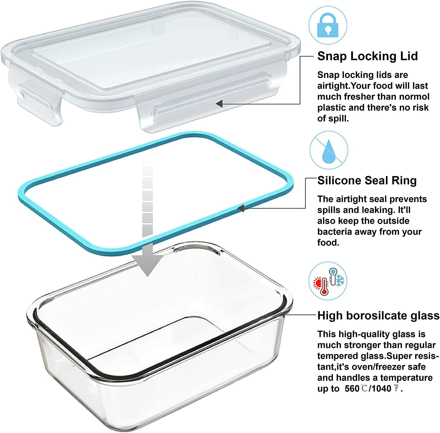 ชุดกล่องแก้วสำหรับเก็บอาหาร 18 - Food Storage Not Plastic บทวิจารณ์และราคา