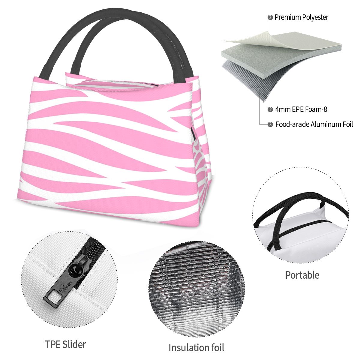 ลายม้าลายสีชมพู ลายม้าลาย ถุงใ - Zebra Food Storage บทวิจารณ์และราคา