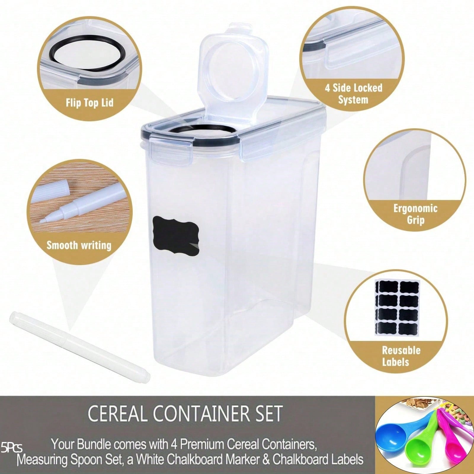 ชุด 4 ชิ้น กล่องเก็บอาหารแห้งแ - Food Storage For Room บทวิจารณ์และราคา