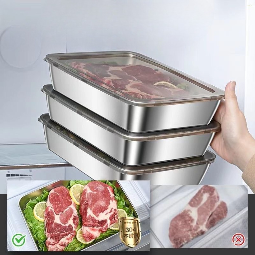 ถาดเสิร์ฟสแตนเลสเกรดอาหารพร้อม - Food Storage For Room บทวิจารณ์และราคา