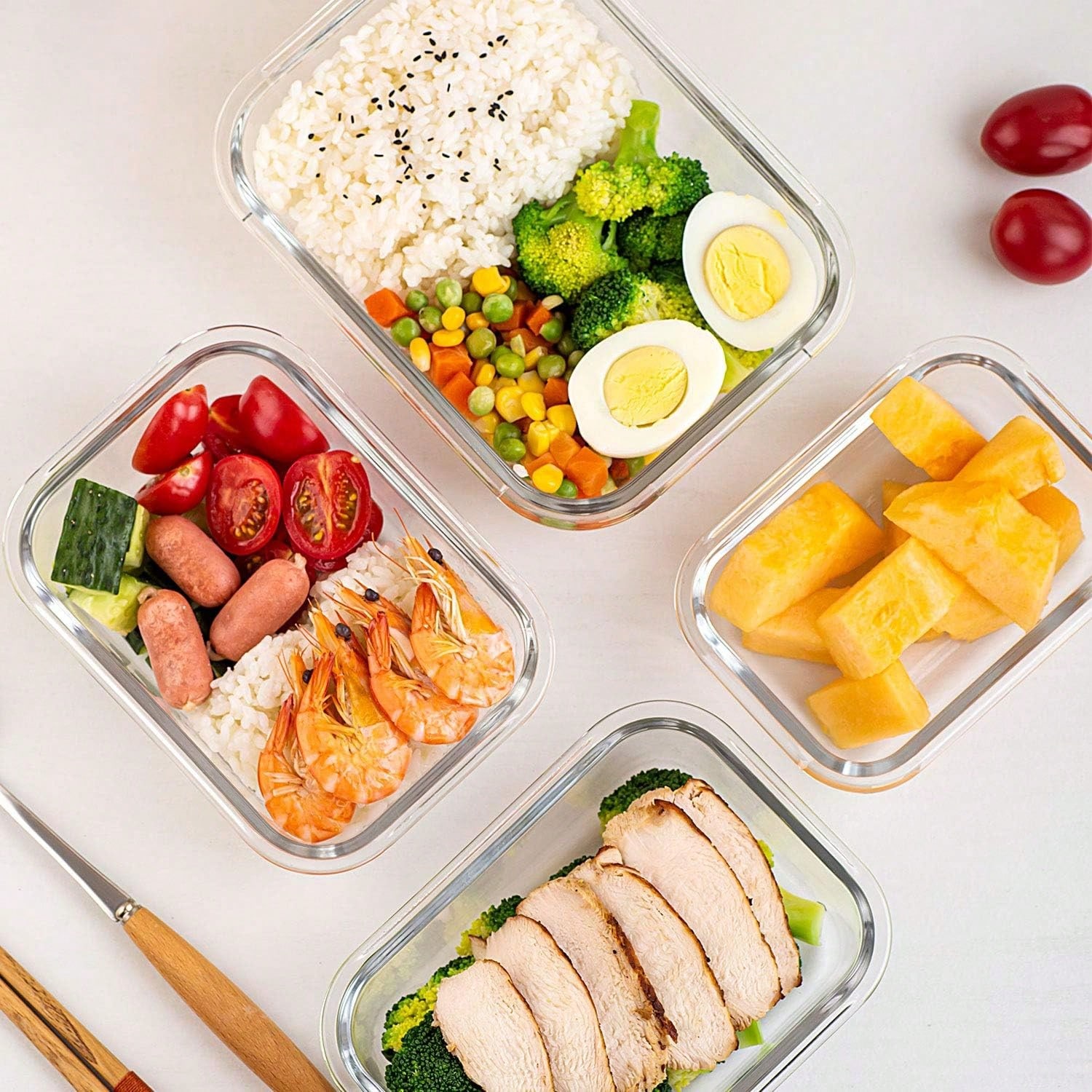 ชุดกล่องแก้วสำหรับเตรียมอาหาร  - Food Storage Glass บทวิจารณ์และราคา