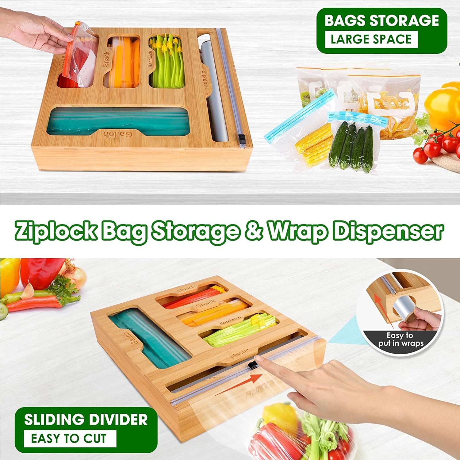 ชั้นวางของแบบมีซิปล็อคทำจากไม้ - Food Storage Zip Lock Bags บทวิจารณ์และราคา