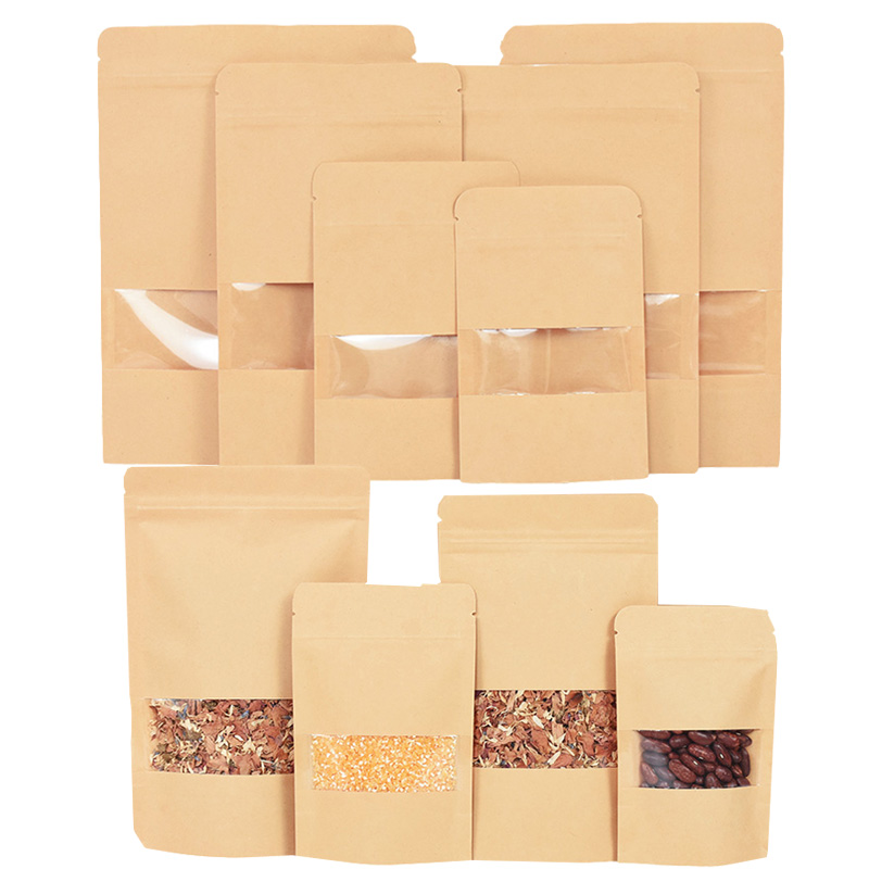 20/50pcs กระดาษคราฟท์ซิปล็อคถุ - Food Storage Zip Lock Bags บทวิจารณ์และราคา