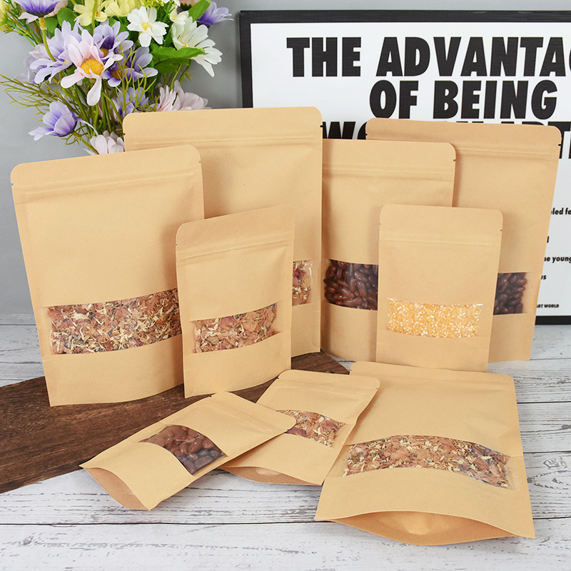 20/50pcs กระดาษคราฟท์ซิปล็อคถุ - Food Storage Zip Lock Bags บทวิจารณ์และราคา