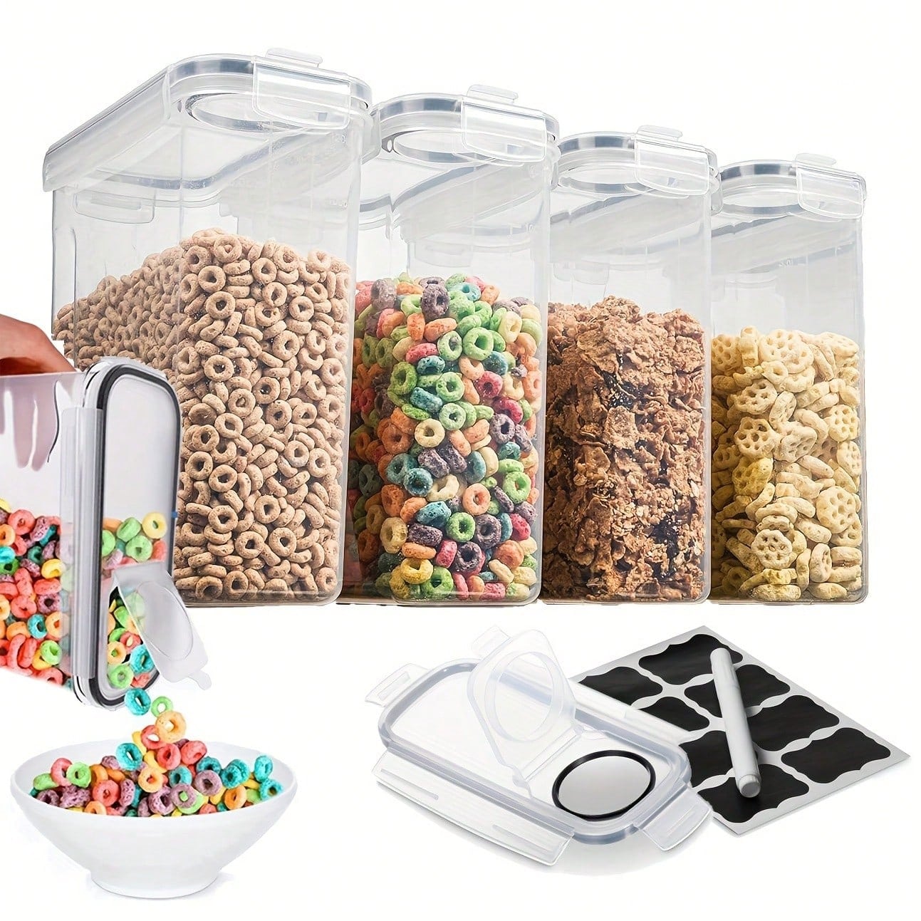 กล่องเก็บอาหารแบบปิดสนิทพร้อมฝ - Food Storage Label บทวิจารณ์และราคา