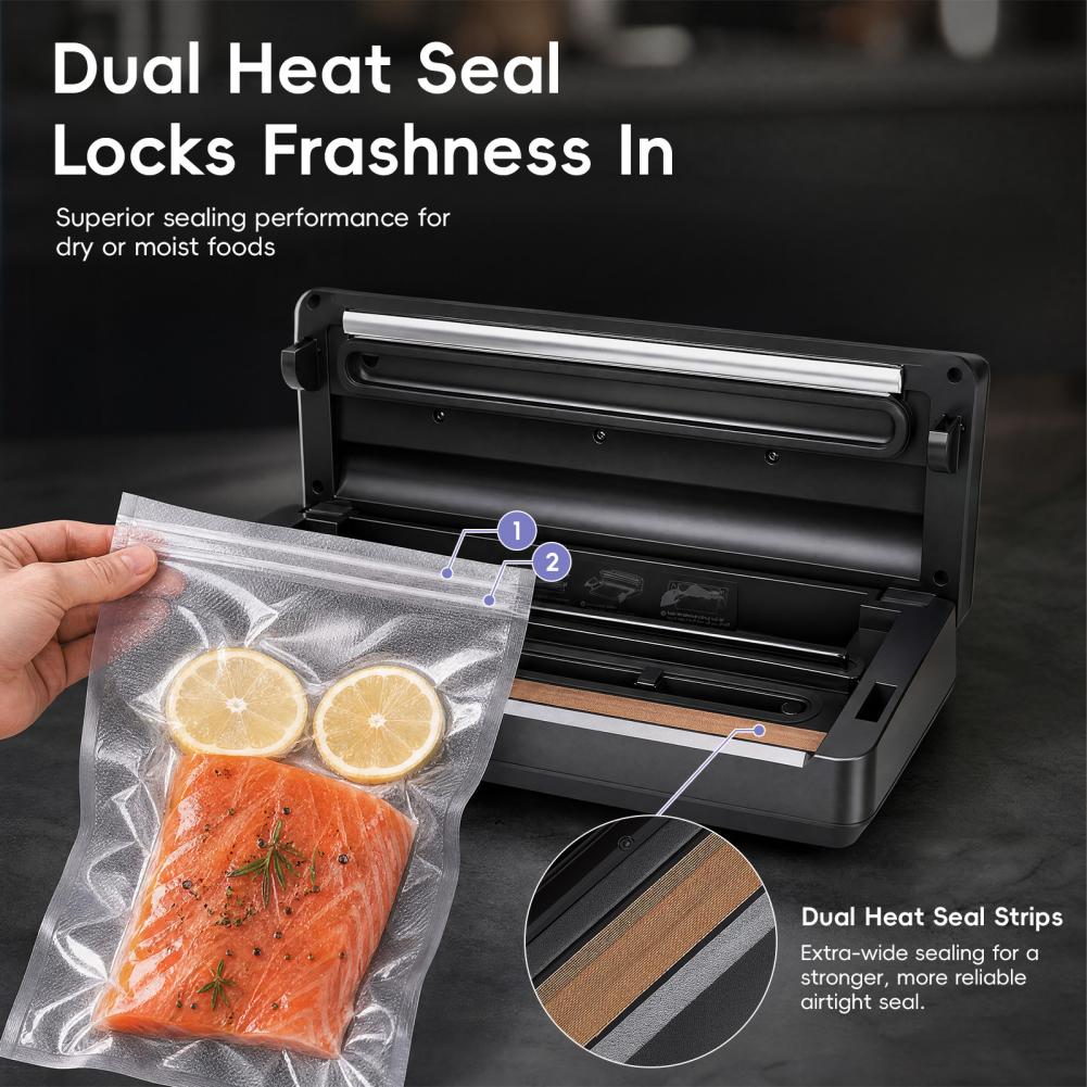 เครื่องซีลสูญญากาศพร้อมที่ตัดแ - Food Storage Vacuum Sealer Machine บทวิจารณ์และราคา