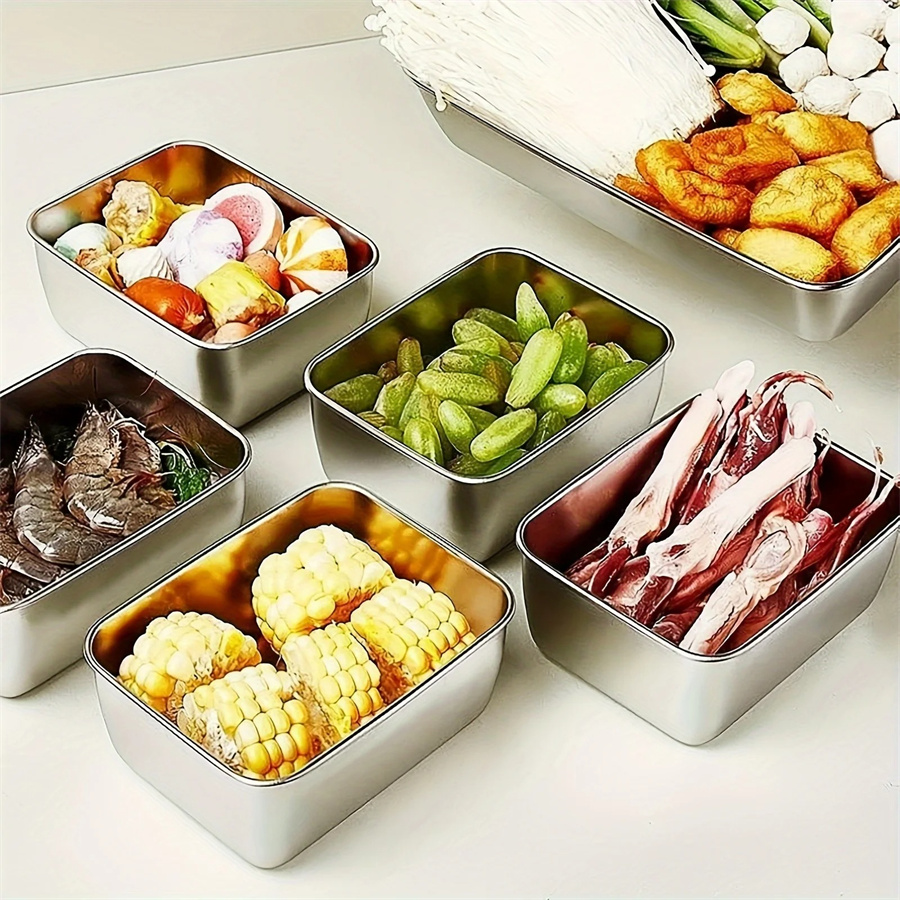 1/3/5pcs สแตนเลสกล่องเก็บอาหาร - Food Storage For Room บทวิจารณ์และราคา
