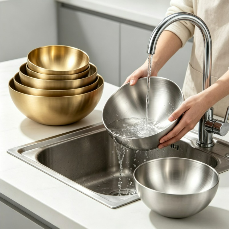 ชามผสมสแตนเลส ชามสลัดโลหะ ภาชน - Food Storage Eco Friendly บทวิจารณ์และราคา